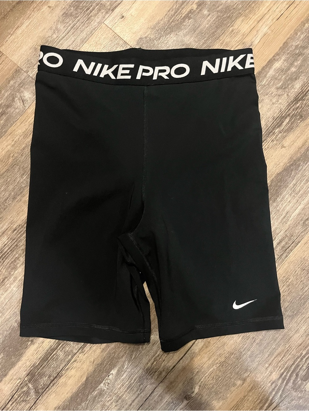 Nike Black Women’s Bike Shorts with White Logo